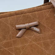Uubags Small Dior Promenade Shopping Bag Brown Cannage Suede Calfskin 27x19x13.5cm - 2