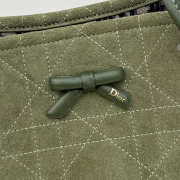 Uubags Small Dior Promenade Shopping Bag Khaki Green Cannage Suede Calfskin 27x19x13.5cm - 2