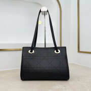 Uubags Small Dior Promenade Shopping Bag Black Flat Cannage Calfskin 27x19x13.5cm - 6
