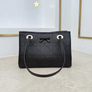 Uubags Small Dior Promenade Shopping Bag Black Flat Cannage Calfskin 27x19x13.5cm - 4