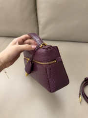 Uubags Loro Piana Extra Pocket L23 Lizard Leather In Deep Plum 23x12x7cm - 6