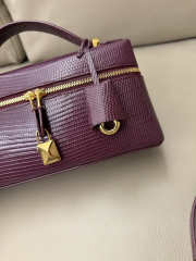 Uubags Loro Piana Extra Pocket L23 Lizard Leather In Deep Plum 23x12x7cm - 4