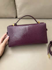 Uubags Loro Piana Extra Pocket L23 Lizard Leather In Deep Plum 23x12x7cm - 2