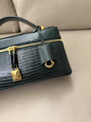 Uubags Loro Piana Extra Pocket L23 Lizard Leather In Dark Green 23x12x7cm - 3