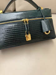 Uubags Loro Piana Extra Pocket L23 Lizard Leather In Dark Green 23x12x7cm - 2
