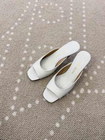 Uubags Salvatore Ferragamo Slip On Heels Ivory Leather 5.5cm