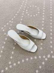 Uubags Salvatore Ferragamo Slip On Heels Ivory Leather 5.5cm - 6