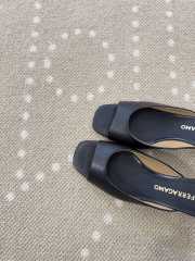 Uubags Salvatore Ferragamo Slip On Heels Black Leather 5.5cm - 5