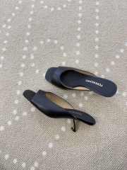 Uubags Salvatore Ferragamo Slip On Heels Black Leather 5.5cm - 3