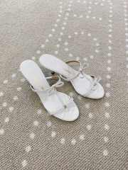 Uubags Ferragamo Flame Mini Bow Sandals In White 5cm - 1