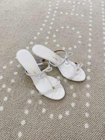 Uubags Ferragamo Flame Mini Bow Sandals In White 5cm