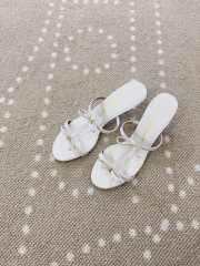 Uubags Ferragamo Flame Mini Bow Sandals In White 5cm - 2