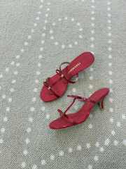 Uubags Ferragamo Flame Mini Bow Sandals In Red 5cm - 6