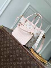Uubags Louis Vuitton M2A466 Neverfull Inside Out BB Bag Monogram Dune / Pink Cowhide Leather 26.5x16.5x11cm - 1