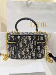 Uubags Dior 30 Montaigne Mini Vanity Case In Blue Dior Oblique Jacquard 16.5x8x9.5cm - 6