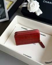 Uubags Chanel Coin Purse In Crocodile Embossed Calfskin & Gold-Tone Metal Burgundy 7.5x11x2cm - 6
