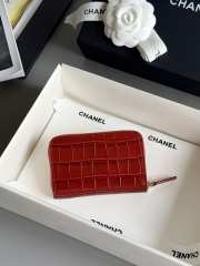 Uubags Chanel Coin Purse In Crocodile Embossed Calfskin & Gold-Tone Metal Burgundy 7.5x11x2cm - 5