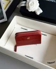 Uubags Chanel Coin Purse In Crocodile Embossed Calfskin & Gold-Tone Metal Burgundy 7.5x11x2cm - 3