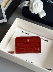 Uubags Chanel Coin Purse In Crocodile Embossed Calfskin & Gold-Tone Metal Burgundy 7.5x11x2cm - 2