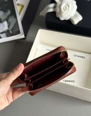 Uubags Chanel Classic Zipped Coin Purse Grained Shiny Calfskin & Gold-tone Metal Burgundy 7.5x11.2cm - 4