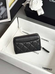 Uubags Chanel Classic Zipped Coin Purse Grained Shiny Calfskin & Gold-tone Metal Black 7.5x11.2cm - 3