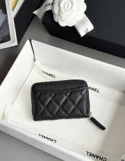 Uubags Chanel Classic Zipped Coin Purse Grained Shiny Calfskin & Gold-tone Metal Black 7.5x11.2cm - 2