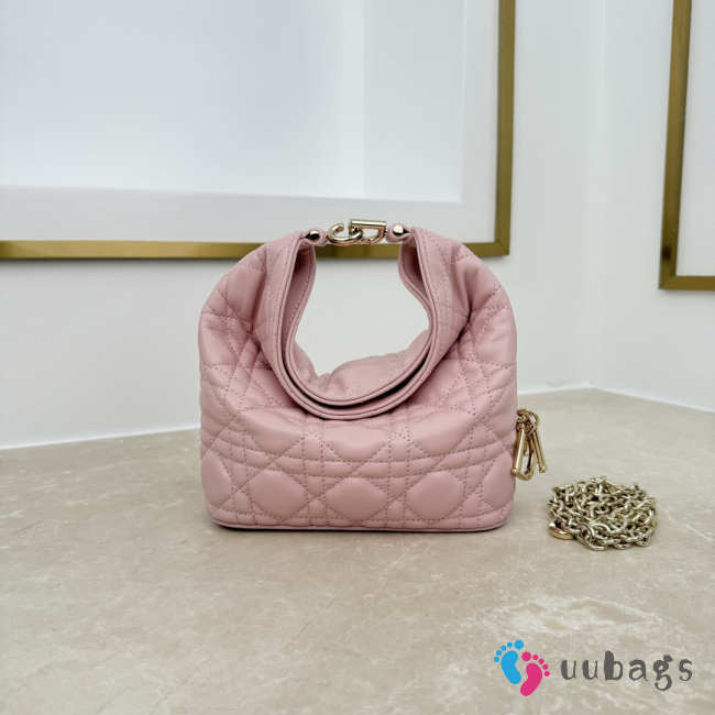 Uubags mini Dior Toujours hobo bag cannage lammleder in pink 17.5x19x7cm - 1
