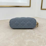 Uubags mini Dior Toujours hobo bag cannage lammleder in blue 17.5x19x7cm - 2
