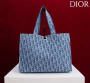 Uubags Medium Dioriviera Spongy Book Tote Soft Dior Oblique Fabric In Blue 36x24x20cm - 3