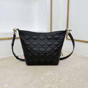 Uubags Dior Always Small Hobo Bag Lambskin Leather Black Caning 22.5x14x7.5cm - 6