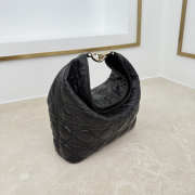 Uubags Dior Always Small Hobo Bag Lambskin Leather Black Caning 22.5x14x7.5cm - 4
