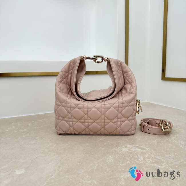 Uubags Dior Always Small Hobo Bag Lambskin Leather Powder Pink 22.5x14x7.5cm - 1