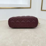 Uubags Dior Always Small Hobo Bag Lambskin Leather Burrgundy 22.5x14x7.5cm - 3