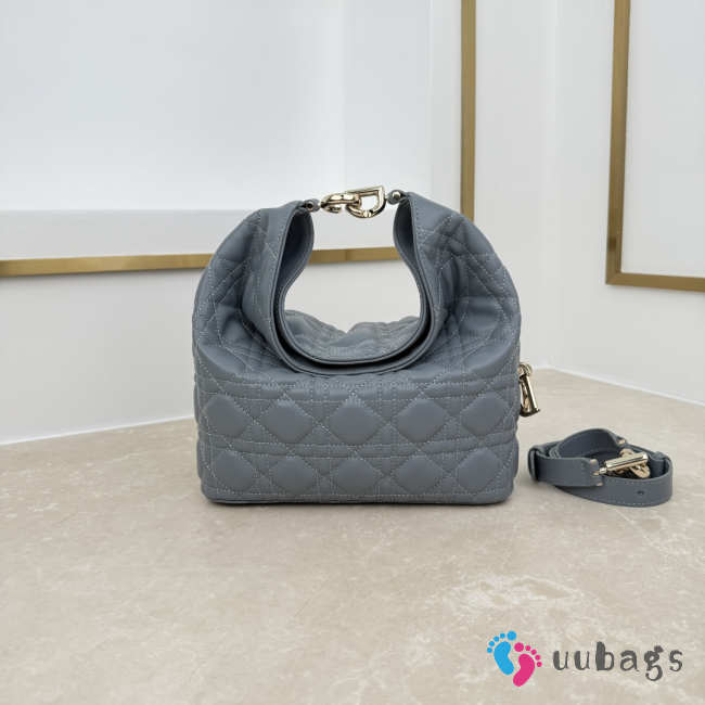 Uubags Dior Always Small Hobo Bag Lambskin Leather Blue 22.5x14x7.5cm - 1