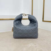 Uubags Dior Always Small Hobo Bag Lambskin Leather Blue 22.5x14x7.5cm - 5