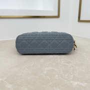 Uubags Dior Always Small Hobo Bag Lambskin Leather Blue 22.5x14x7.5cm - 3