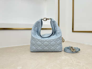 Uubags Dior Always Small Hobo Bag Lambskin Leather Ice Blue 22.5x14x7.5cm