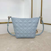 Uubags Dior Always Small Hobo Bag Lambskin Leather Ice Blue 22.5x14x7.5cm - 6