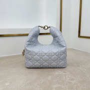 Uubags Dior Always Small Hobo Bag Lambskin Leather Light Grey 22.5x14x7.5cm - 4