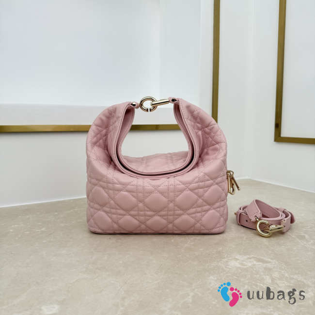 Uubags Dior Always Small Hobo Bag Lambskin Leather Pink 22.5x14x7.5cm - 1
