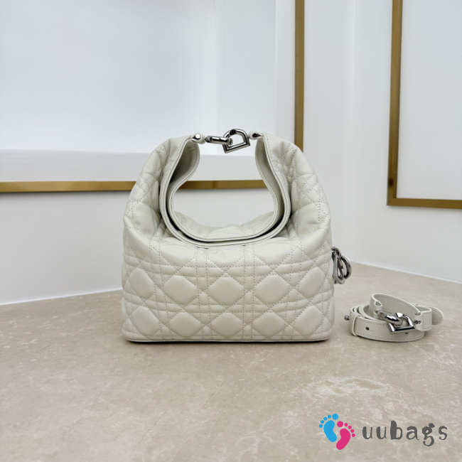 Uubags Dior Always Small Hobo Bag Lambskin Leather Beige Flat 22.5x14x7.5cm - 1