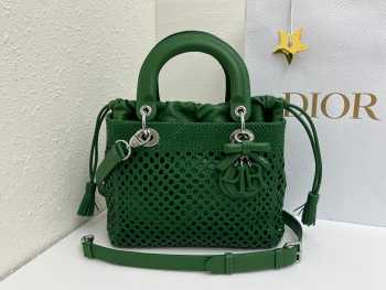 Uubags Lady Dior Medium Bag Clover Lucky Green Braided Calfskin 24x21x12cm 