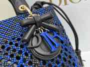 Uubags Lady Dior Medium Bag Black & Navy Blue Braided Calfskin 24x21x12cm - 3