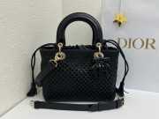 Uubags Lady Dior Medium Bag Black Braided Calfskin 24x21x12cm - 1