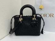 Uubags Lady Dior Medium Bag Black Braided Calfskin 24x21x12cm - 6
