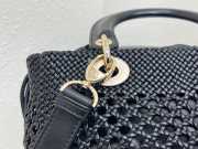 Uubags Lady Dior Medium Bag Black Braided Calfskin 24x21x12cm - 5