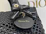 Uubags Lady Dior Medium Bag Black Braided Calfskin 24x21x12cm - 4