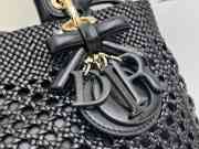 Uubags Lady Dior Medium Bag Black Braided Calfskin 24x21x12cm - 3