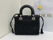 Uubags Lady Dior Medium Bag Black Braided Calfskin 24x21x12cm - 2