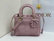 Uubags Lady Dior Medium Bag Rose Braided Calfskin 24x21x12cm - 1